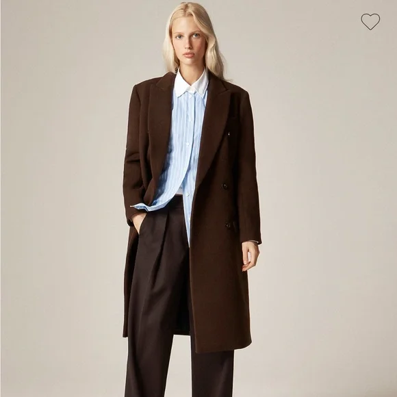 Alex Eagle X J. Crew Double-Breasted Overcoat Dark Brown Size 4 - Picture 3 of 13